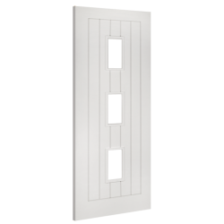 Cottage Ely White Primed Internal Door with Clear Glass (18mm lippings)